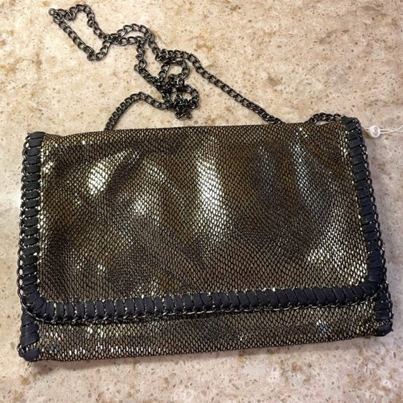 Handbags - Metallic Black Gold Clutch Purse - Stitch Fix
